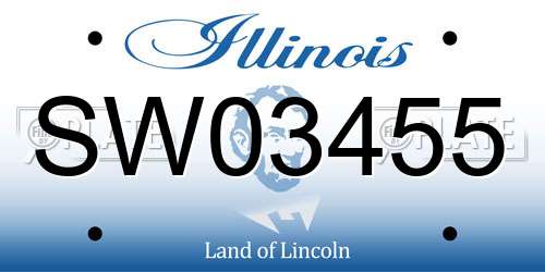 SW03455 Illinois License Plate