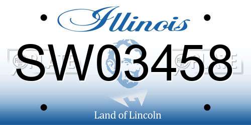 SW03458 Illinois License Plate