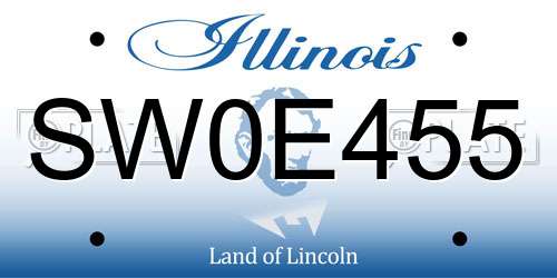 SW0E455 Illinois License Plate