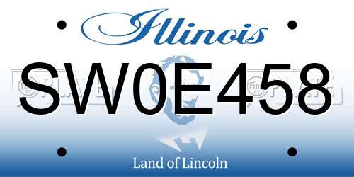 SW0E458 Illinois License Plate