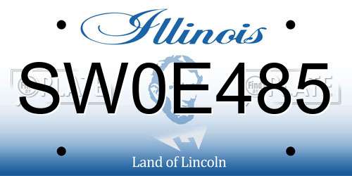 SW0E485 Illinois License Plate