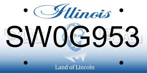 SW0G953 Illinois License Plate