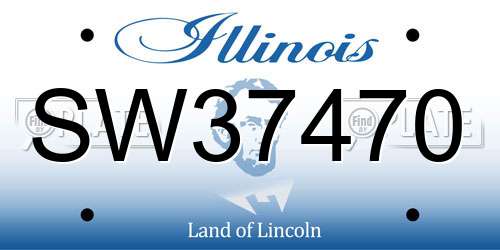 SW37470 Illinois License Plate