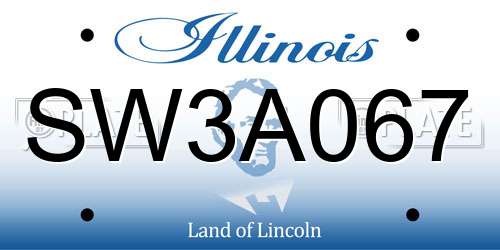 SW3A067 Illinois License Plate