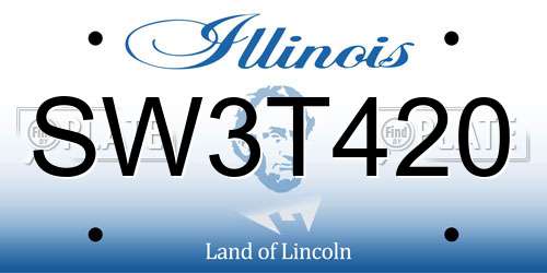 SW3T420 Illinois License Plate