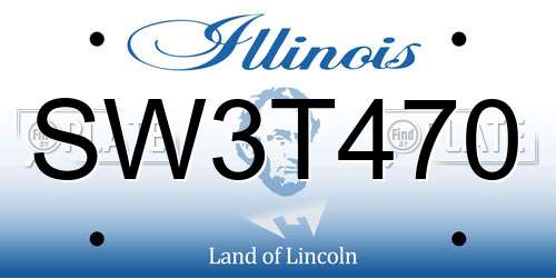 SW3T470 Illinois License Plate