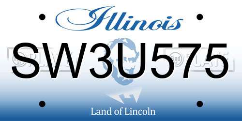 SW3U575 Illinois License Plate