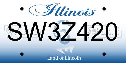 SW3Z420 Illinois License Plate