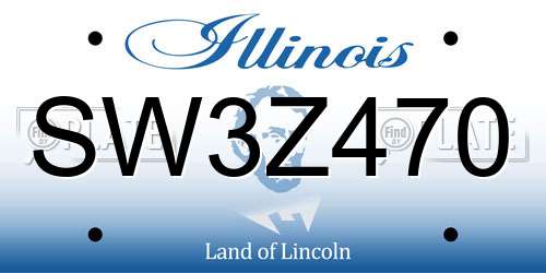 SW3Z470 Illinois License Plate