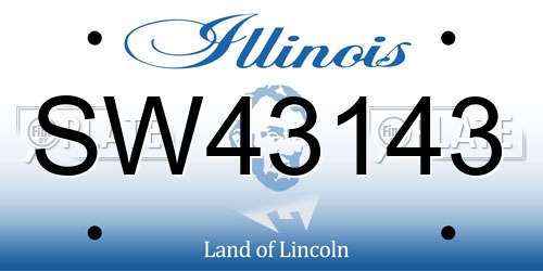 SW43143 Illinois License Plate