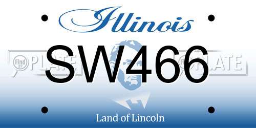 SW466 Illinois License Plate