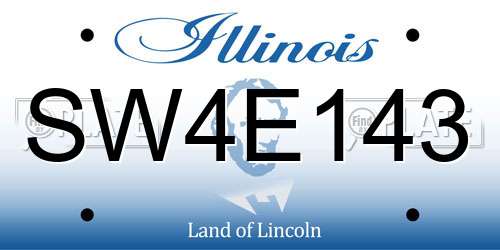 SW4E143 Illinois License Plate