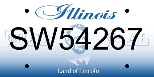 SW54267 Illinois License Plate