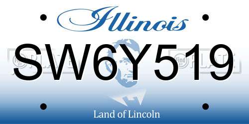 SW6Y519 Illinois License Plate