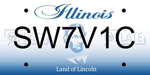 SW7V1C Illinois License Plate