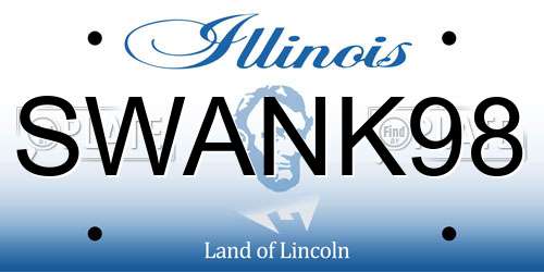 SWANK98 Illinois License Plate