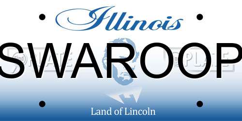 SWAROOP Illinois License Plate