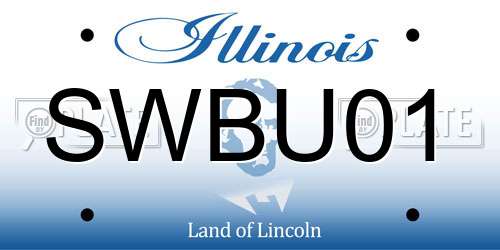 SWBU01 Illinois License Plate