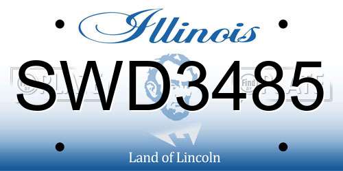 SWD3485 Illinois License Plate