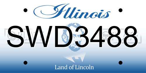 SWD3488 Illinois License Plate