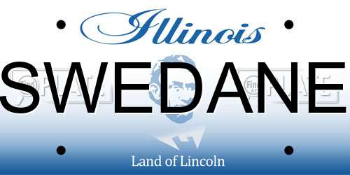SWEDANE Illinois License Plate