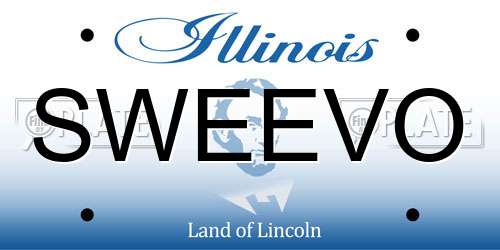 SWEEVO Illinois License Plate