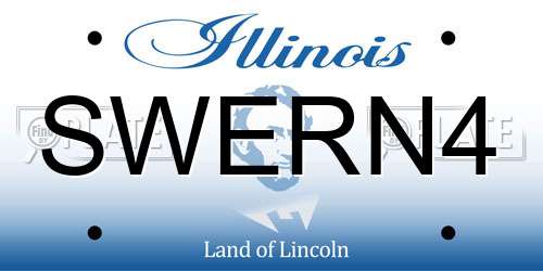 SWERN4 Illinois License Plate