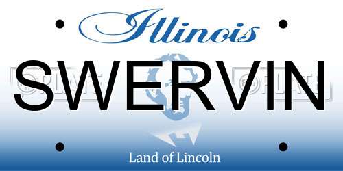 SWERVIN Illinois License Plate