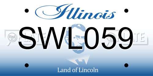 SWL059 Illinois License Plate