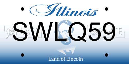 SWLQ59 Illinois License Plate