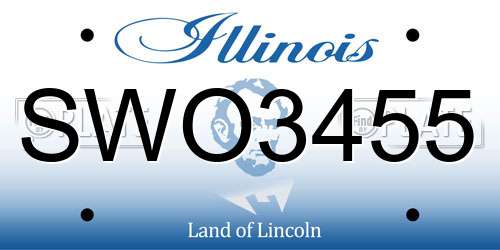 SWO3455 Illinois License Plate