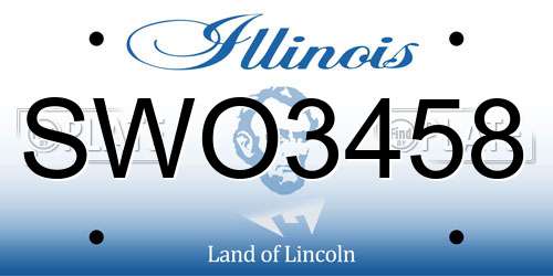 SWO3458 Illinois License Plate