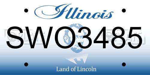 SWO3485 Illinois License Plate