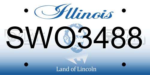 SWO3488 Illinois License Plate