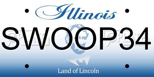 SWOOP34 Illinois License Plate