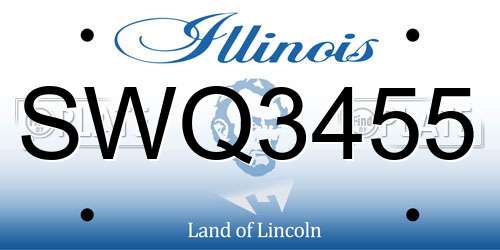 SWQ3455 Illinois License Plate