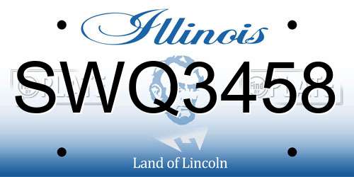 SWQ3458 Illinois License Plate
