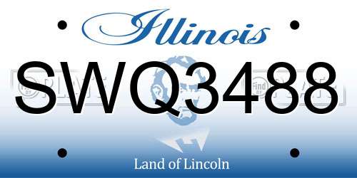 SWQ3488 Illinois License Plate