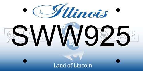 SWW925 Illinois License Plate