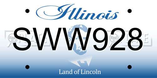 SWW928 Illinois License Plate