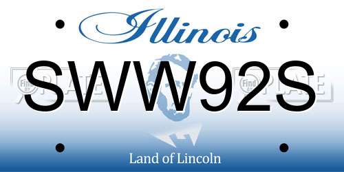 SWW92S Illinois License Plate