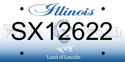 SX12622 Illinois License Plate