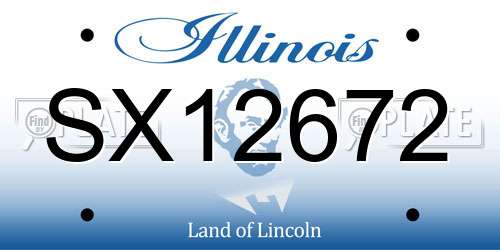 SX12672 Illinois License Plate