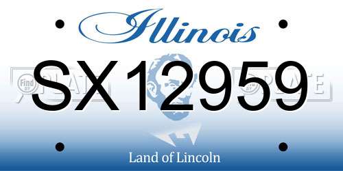 SX12959 Illinois License Plate