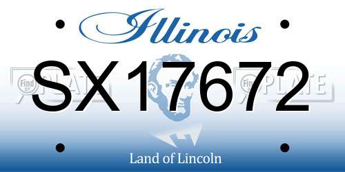 SX17672 Illinois License Plate