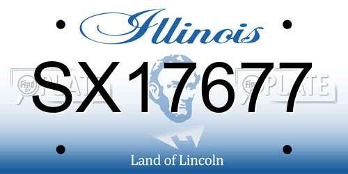 SX17677 Illinois License Plate