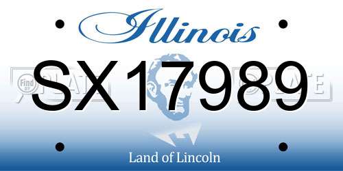 SX17989 Illinois License Plate