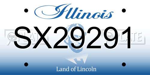 SX29291 Illinois License Plate
