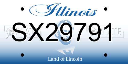 SX29791 Illinois License Plate