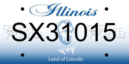SX31015 Illinois License Plate